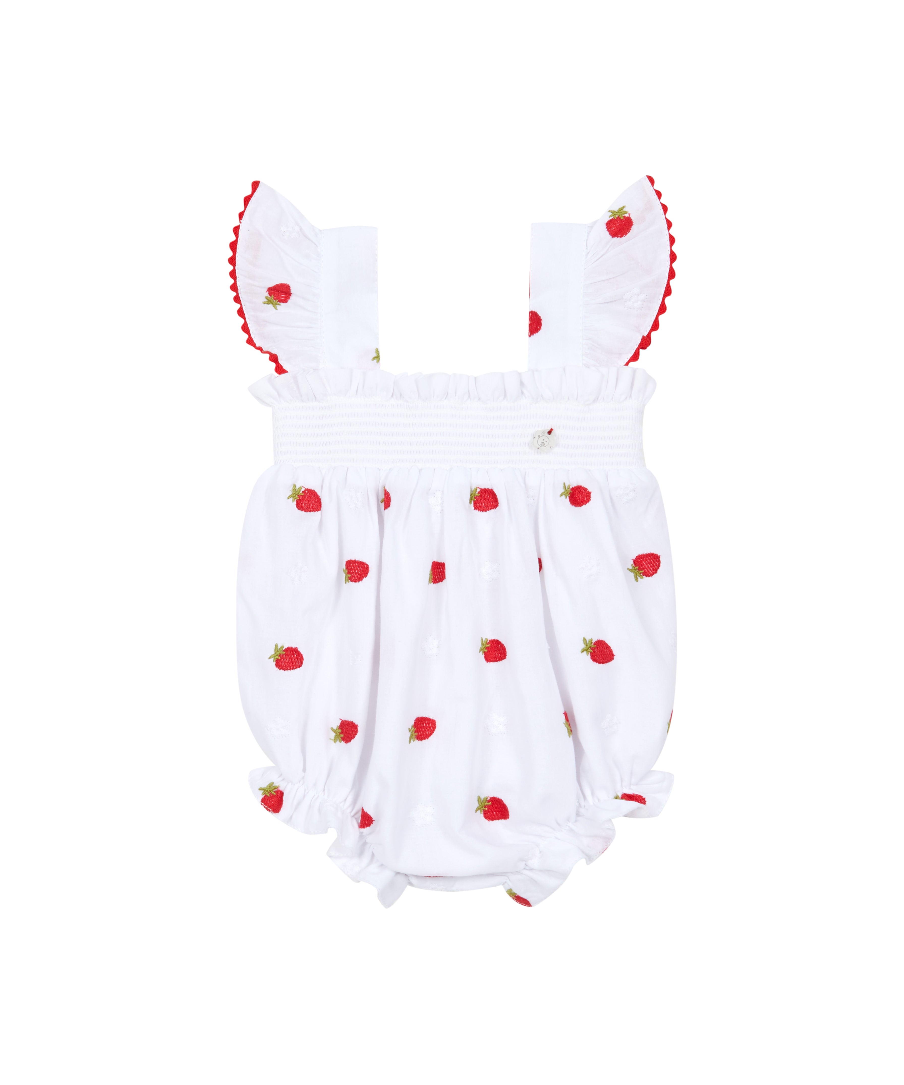 Deolinda Kids Pagliaccetto Bianco Fantasia Fragolina per Neonate