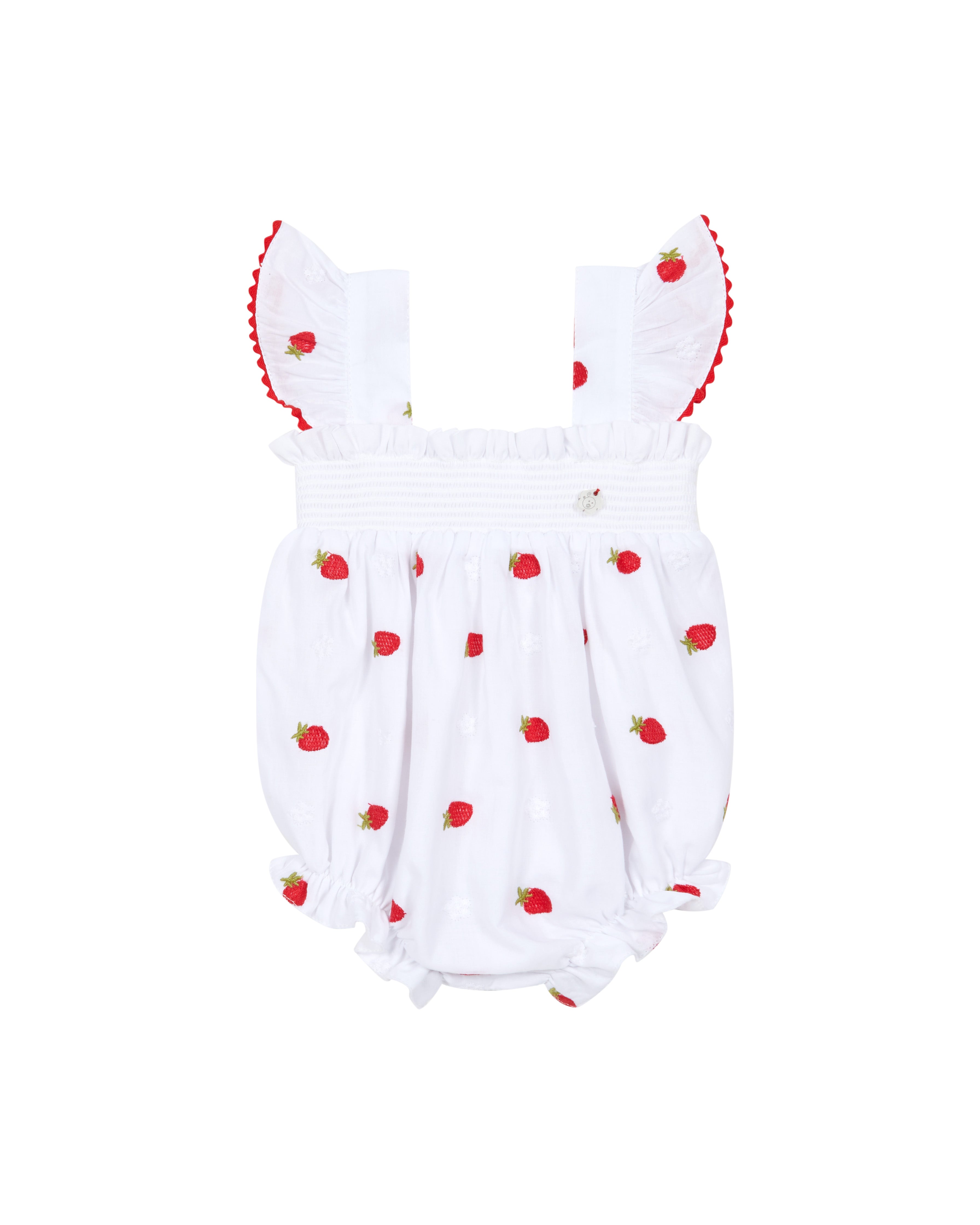 Deolinda Kids Pagliaccetto Bianco Fantasia Fragolina per Neonate