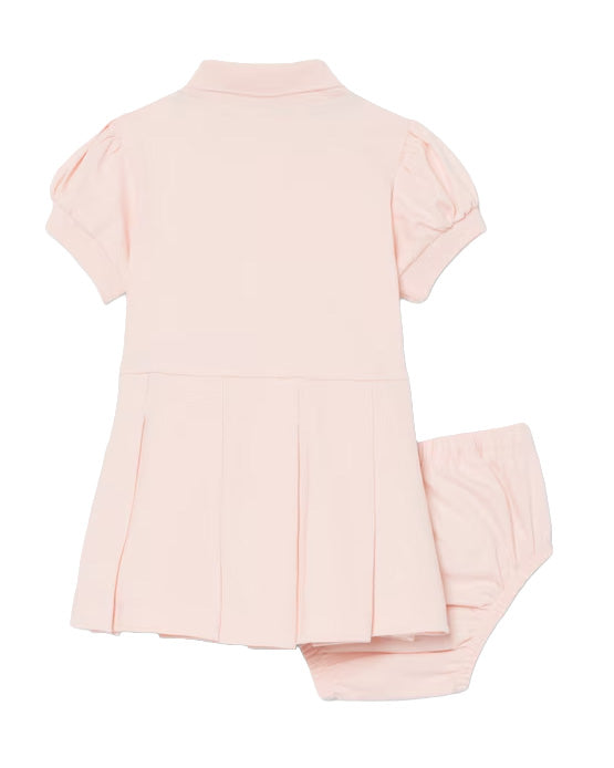 Lacoste Kids Abito Polo Rosa con Logo per Neonate