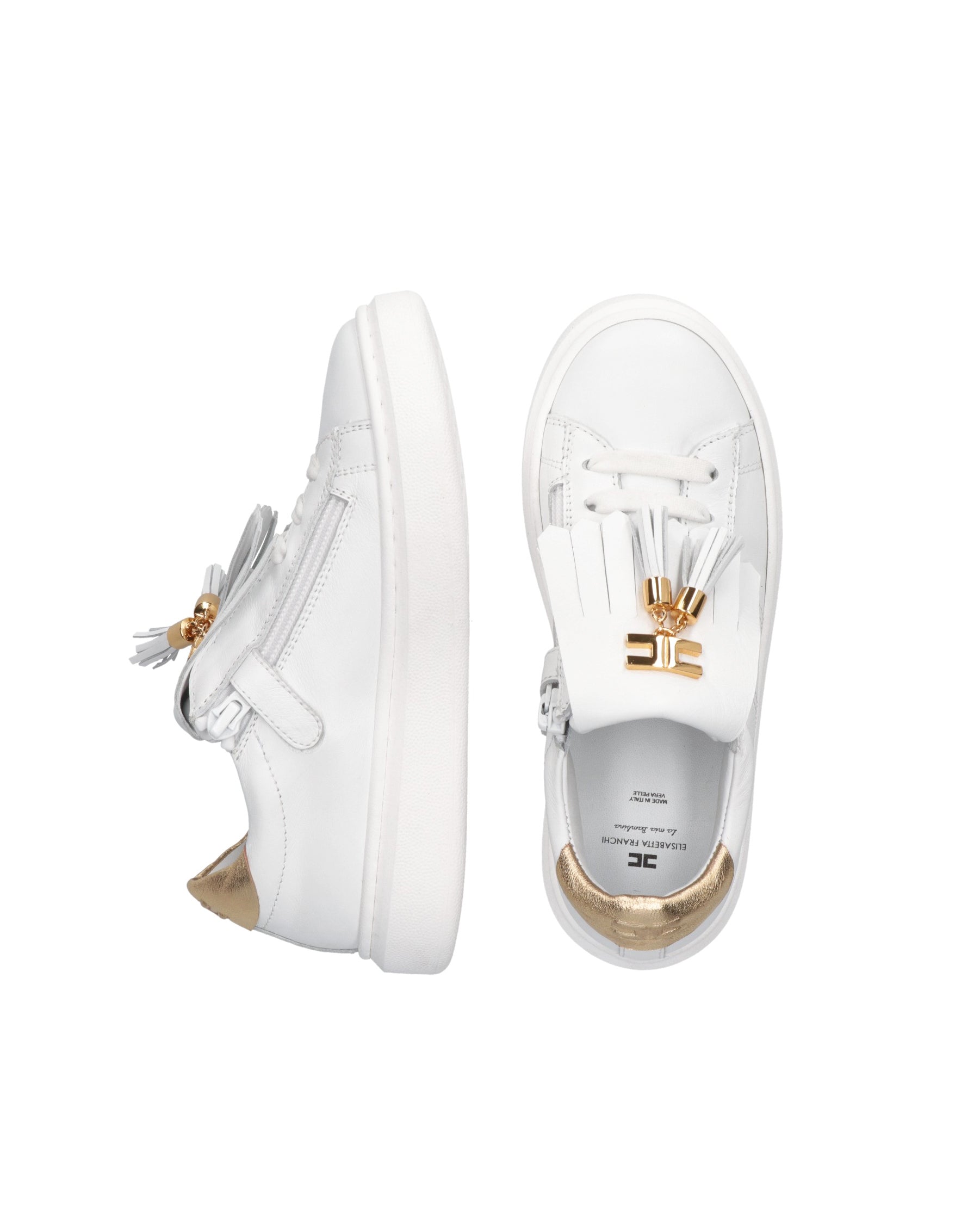 Elisabetta Franchi La Mia Bambina Sneakers Bianca/Oro per Bambine