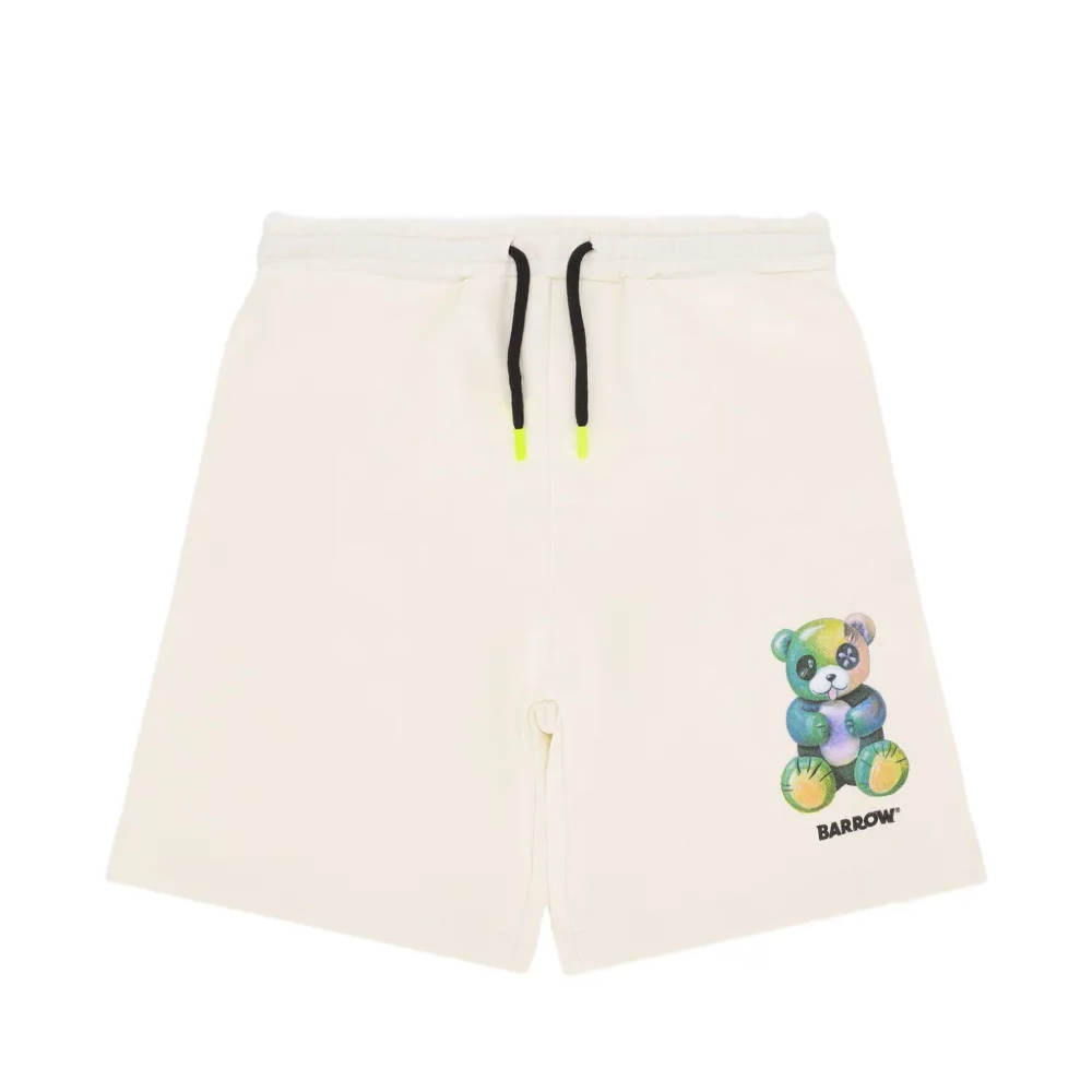 Barrow Kids Short Crema con Stampa Multicolor per Bambine
