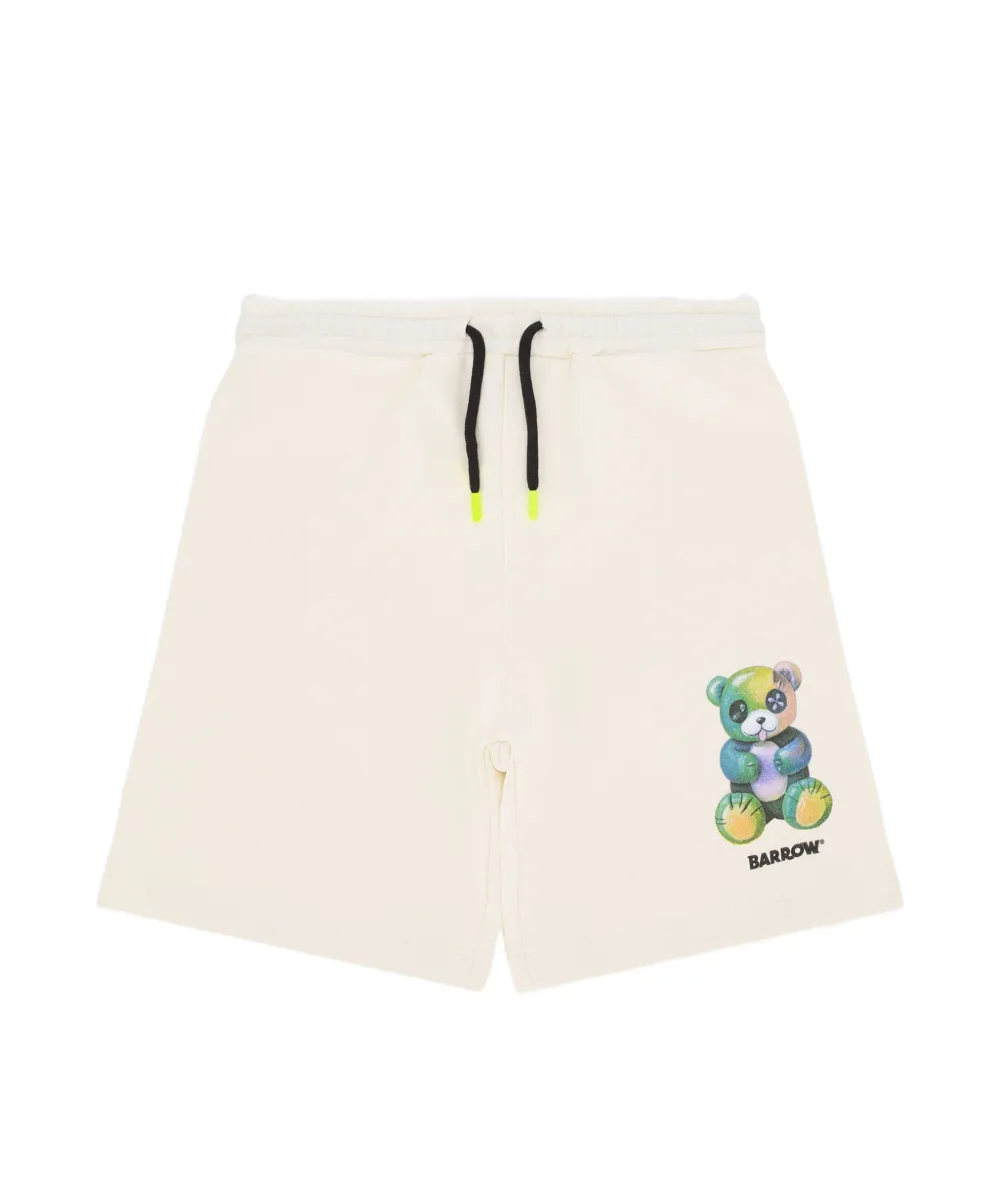 Barrow Kids Short Crema con Stampa Multicolor per Bambine