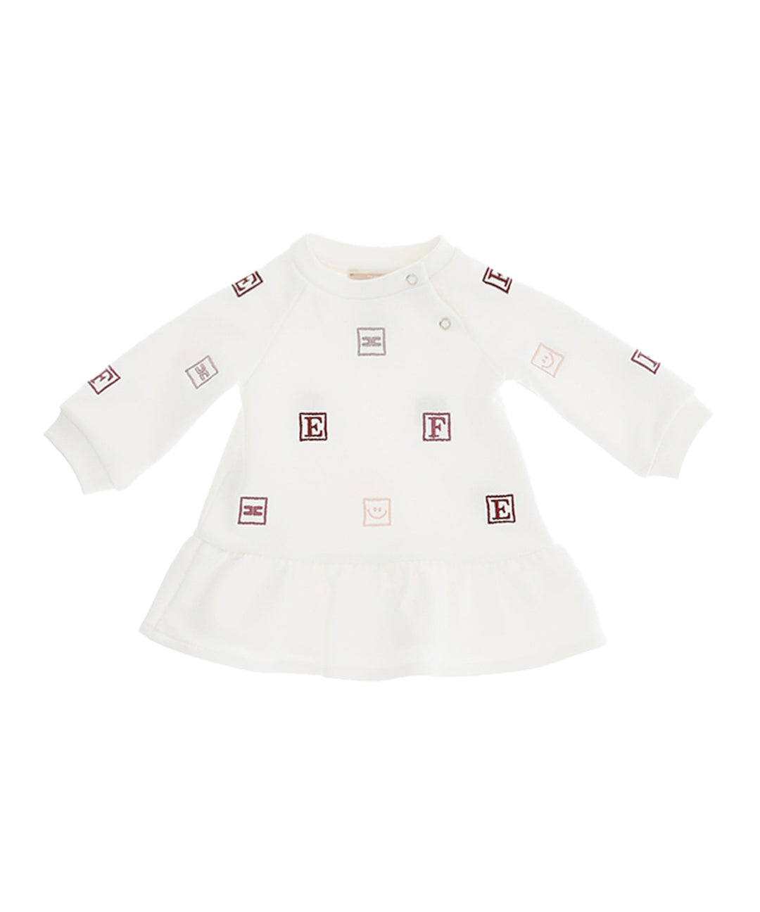 Elisabetta Franchi La Mia Bambina Abito Panna con EF Blocks per Neonate