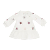 Elisabetta Franchi La Mia Bambina Abito Panna con EF Blocks per Neonate