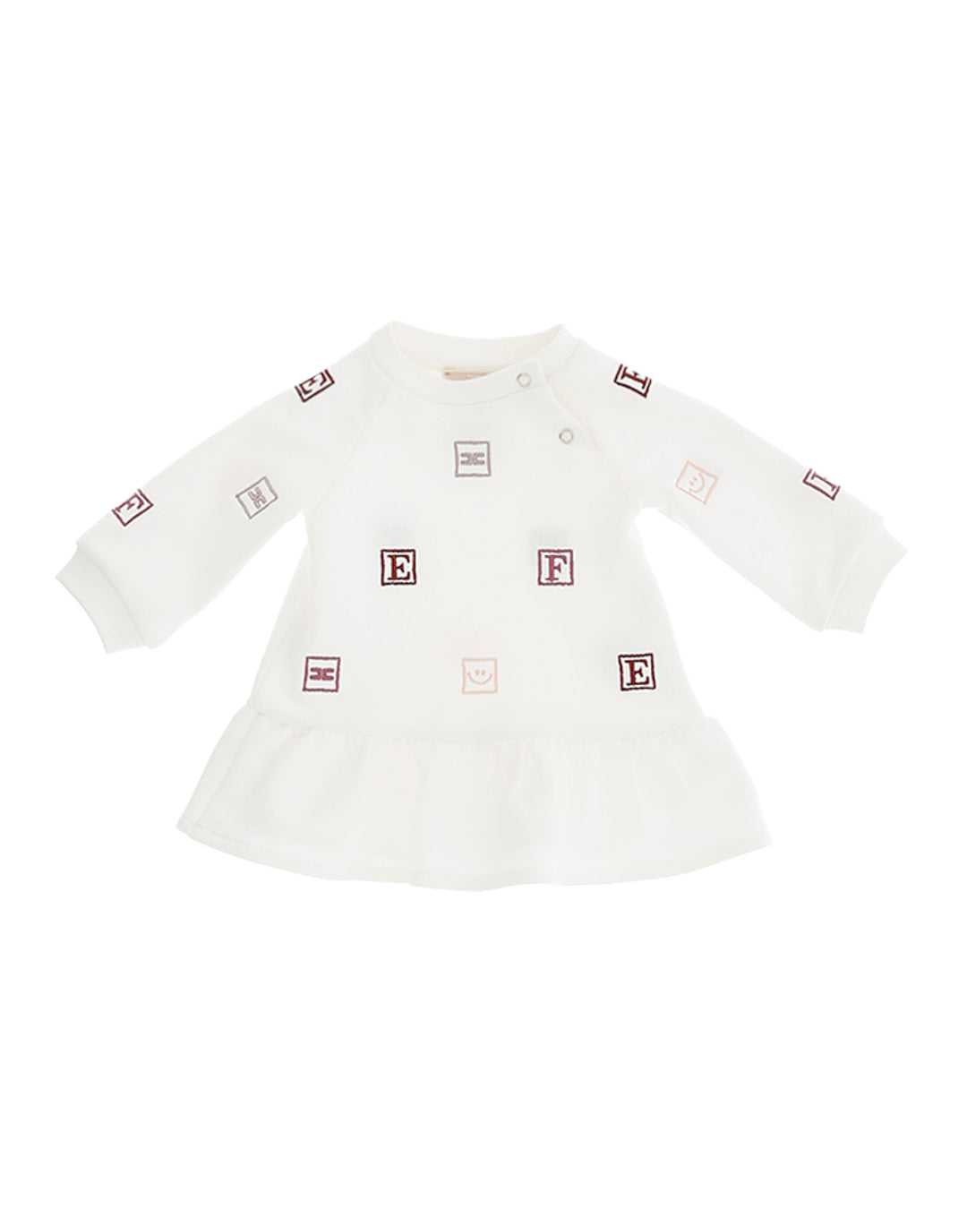 Elisabetta Franchi La Mia Bambina Abito Panna con EF Blocks per Neonate