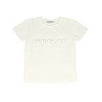 Patrizia Pepe Kids T-Shirt Bianco con Strass Bianco per Bambine