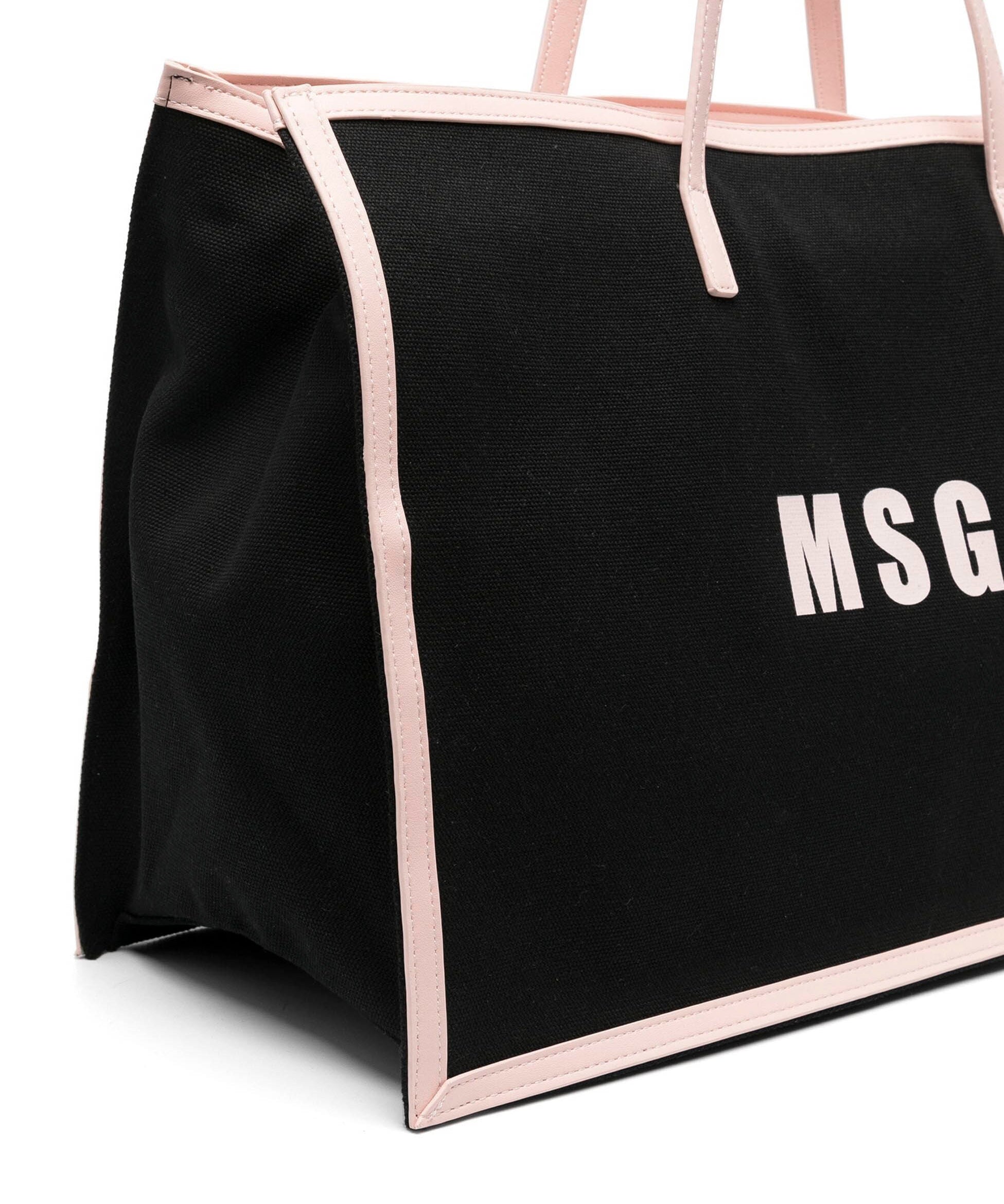 MSGM Kids Borsa Nera Tote Grande con Stampa Florence Kids (dettaglio)