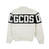 GCDS Kids Maglione Panna con Banda Logo per Bambini