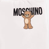 Moschino Kids Pantaloni in Felpa Panna con Logo per Neonati