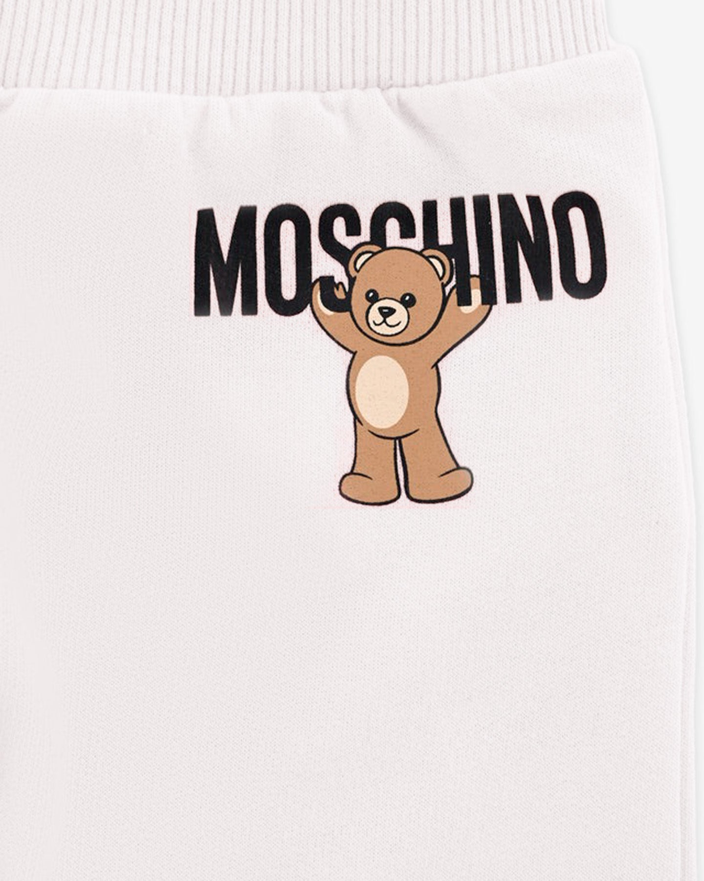 Moschino Kids Pantaloni in Felpa Panna con Logo per Neonati