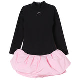 Twinset Kids Abito Nero/Rosa per Bambine