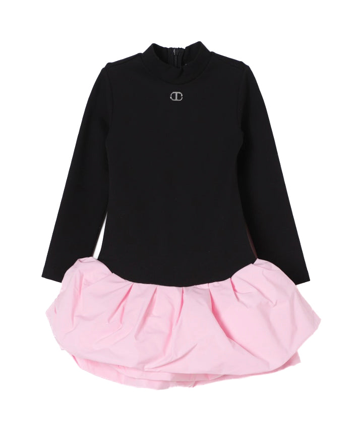 Twinset Kids Abito Nero/Rosa per Bambine