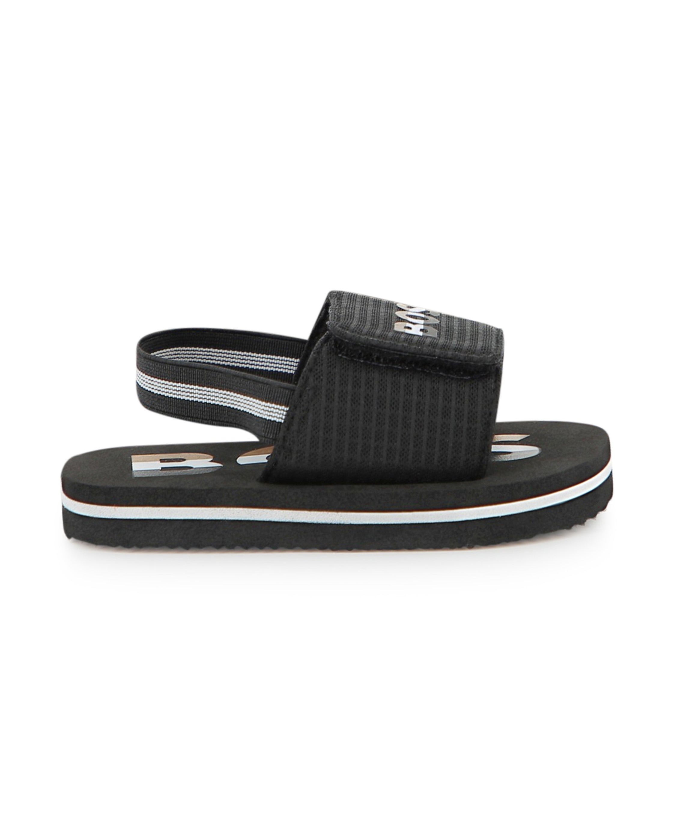 Boss Kids Ciabatta Nero con Chiusura a Strappo per Neonati