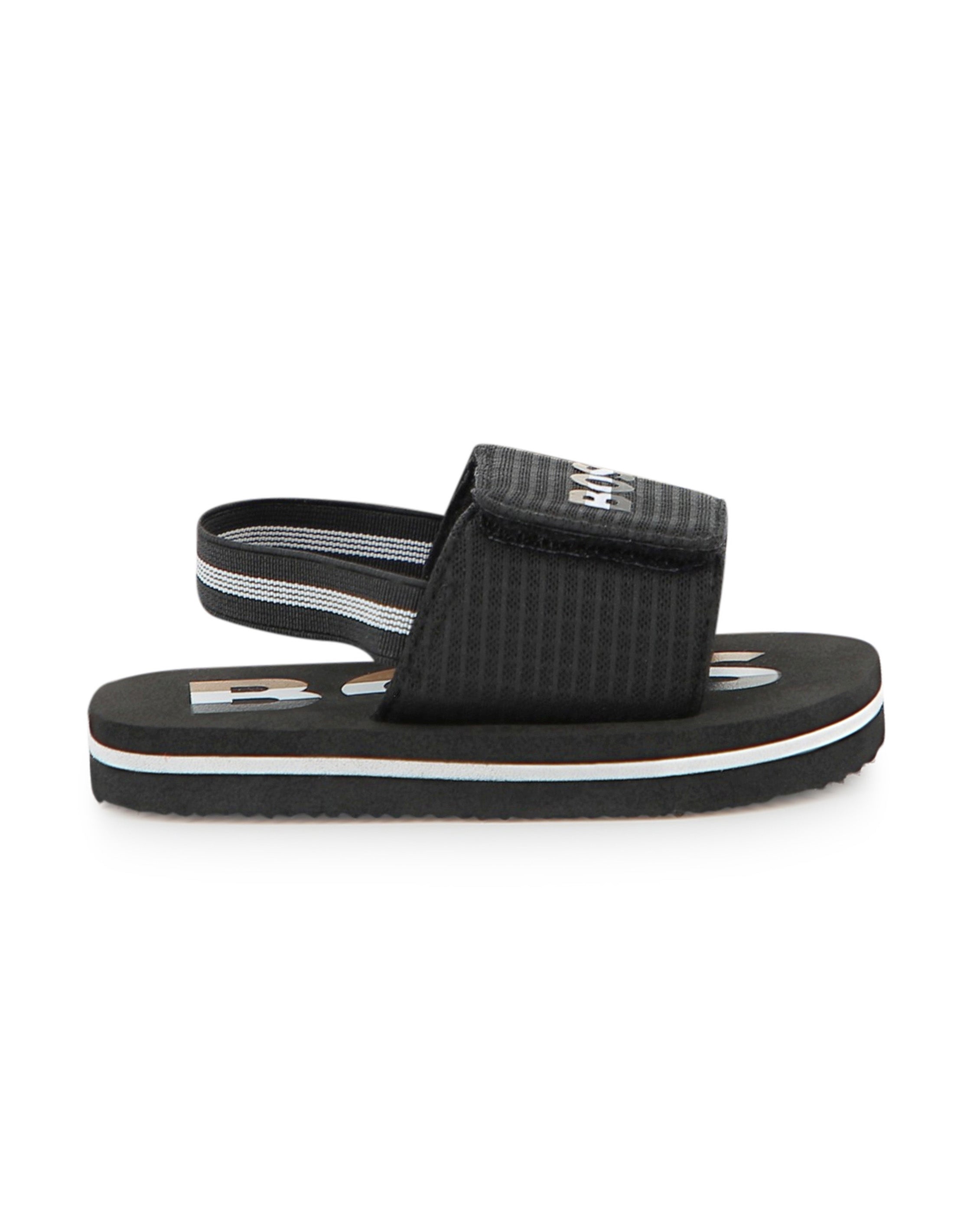 Boss Kids Ciabatta Nero con Chiusura a Strappo per Neonati