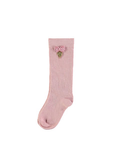 Angel's Face Pink Bow Sock for Girls