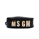 MSGM Kids Borsa Nero in Pelle con Tracolla per Bambine