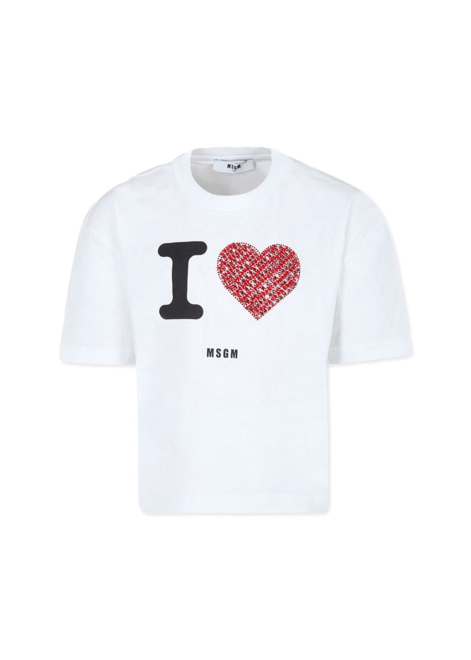 MSGM Kids T-Shirt Bianca con Stampa per Bambine