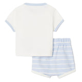 Lacoste Kids Completo T-Shirt+Bermuda Bianco e Cielo per Neonati