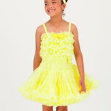 Angel's Face Top in Tulle Giallo per Bambine