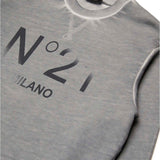 N°21 Kids Felpa Grigia con Logo Dissolving per Bambini (dettaglio)