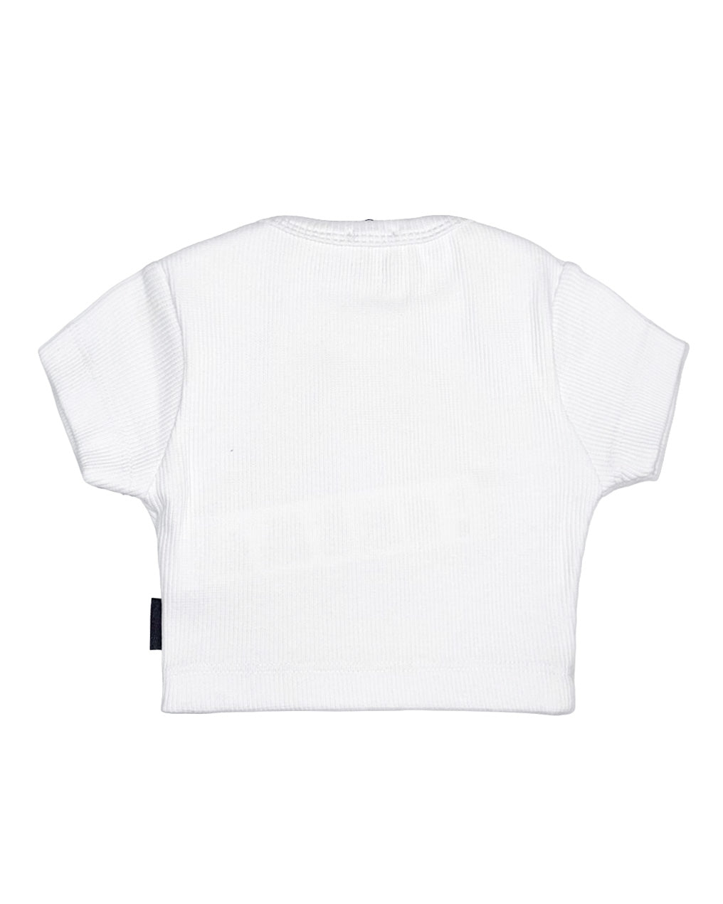Gcds Kids T-Shirt Bianco a Costine per Bambine