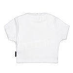 Gcds Kids T-Shirt Bianco a Costine per Bambine