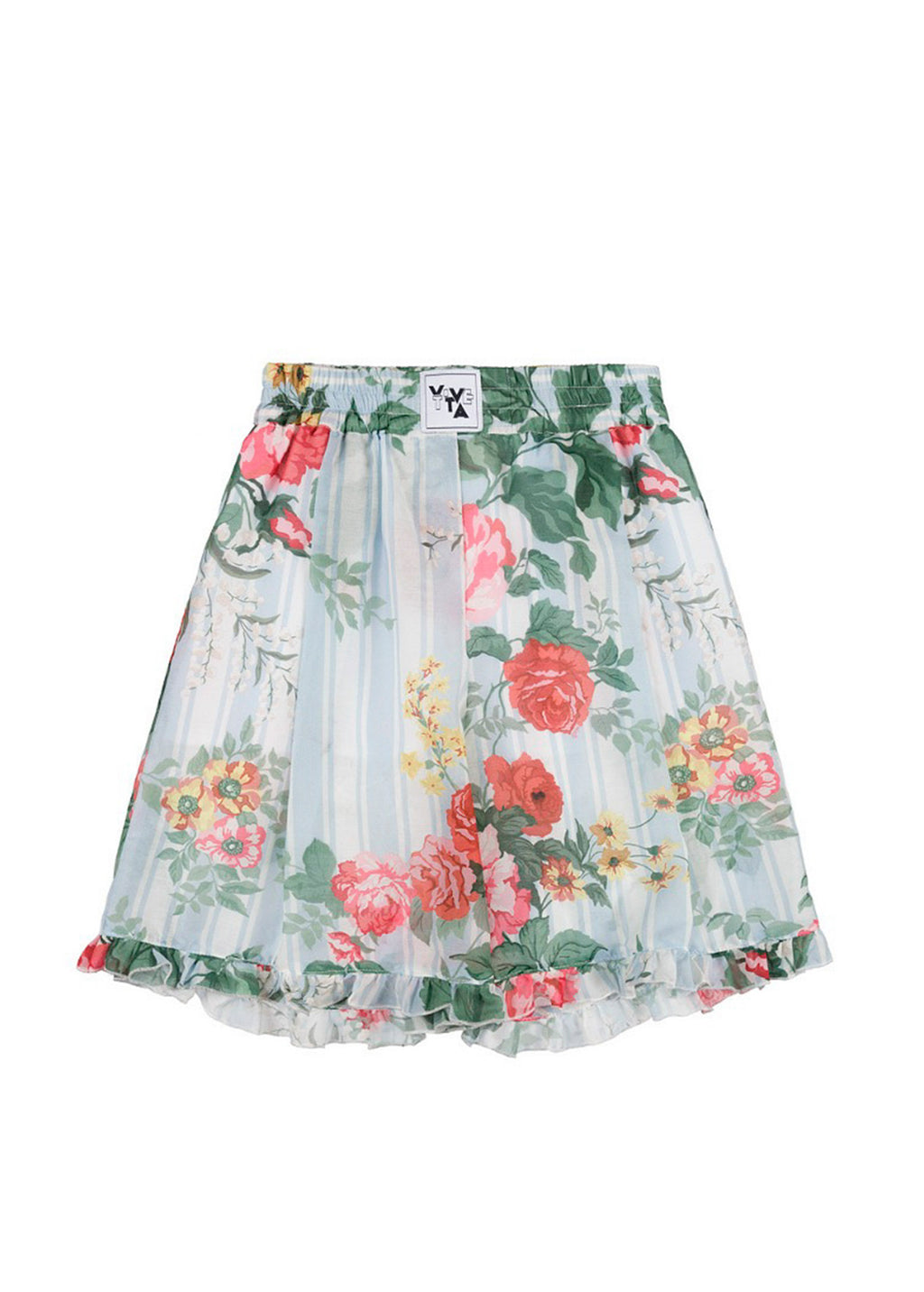 Vivetta Kids Bermuda Azzurro con Fantasia Floreale per Bambine