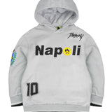 Barrow Kids Felpa Niagara Mist con Cappucio e Stampa 'Napoli' Unisex per Bambini
