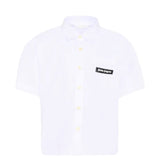 Palm Angels Kids Camicia Bianco con Logo per Bambini
