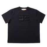 Elisabetta Franchi La Mia Bambina T-Shirt Nero con Logo per Bambine