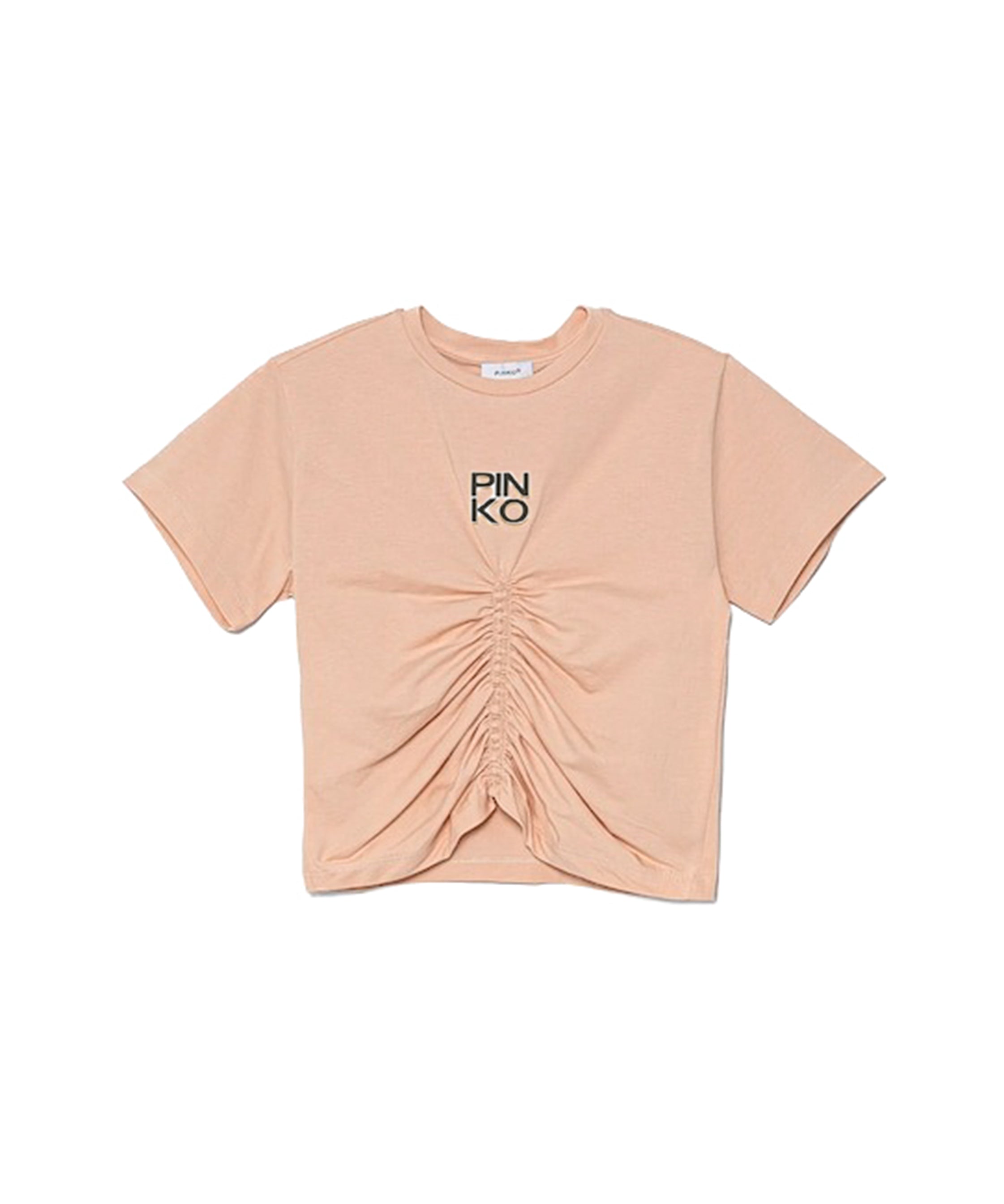 Pinko Kids T-Shirt Sabbia Arricciata con Logo per Bambine