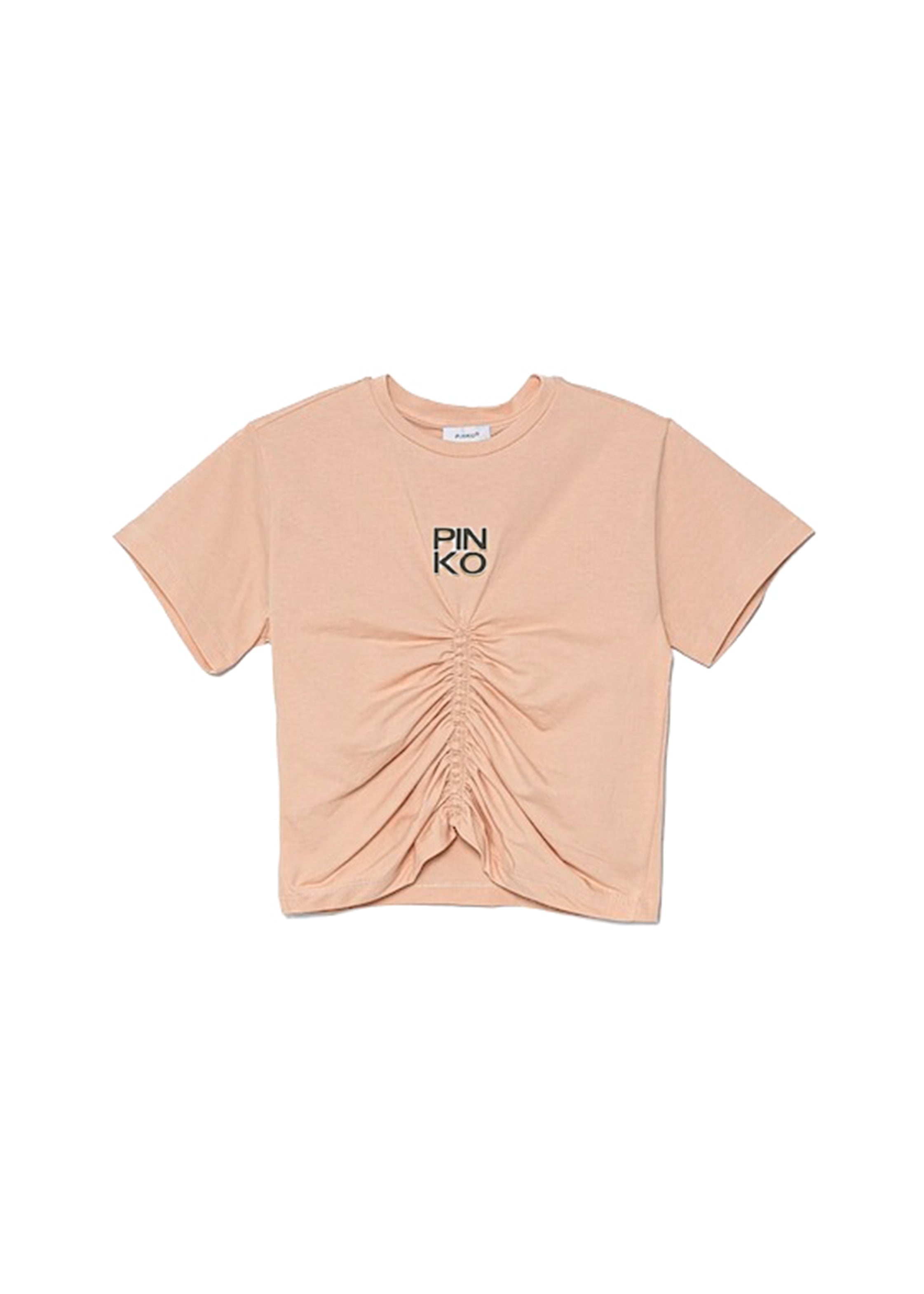 Pinko Kids T-Shirt Sabbia Arricciata con Logo per Bambine