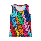 Dsquared2 Kids Canotta Multicolor con Logo All-Over per Bambini
