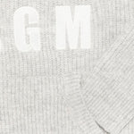 MSGM Kids Felpa Grigia in Maglia con Intarso Logo per Bambini (dettaglio)