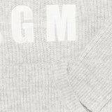 MSGM Kids Felpa Grigia in Maglia con Intarso Logo per Bambini (dettaglio)