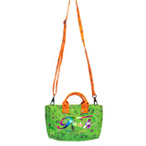 F**K Kids Mini Borsa Mare Fantasia Bandana Verde e Arancio con Logo Multicolor per Bambine