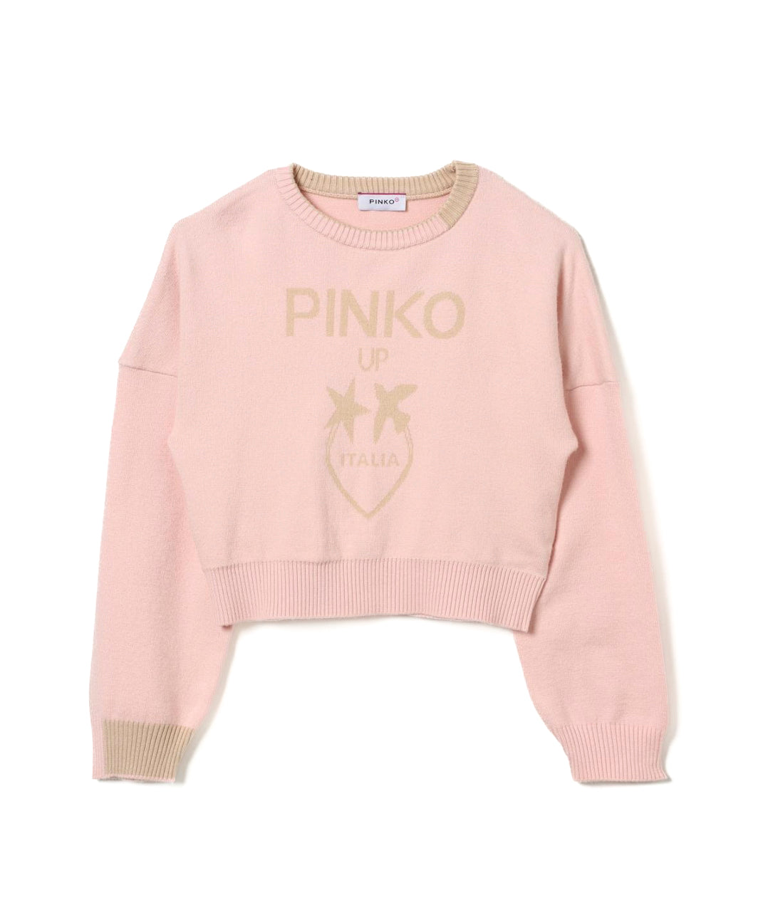 Pinko Kids Maglione Rosa con Intarso Logo per Bambine (retro)