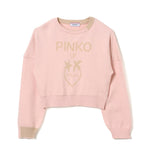 Pinko Kids Maglione Rosa con Intarso Logo per Bambine (retro)