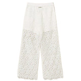 Twinset Kids Pantalone Bianco in Pizzo per Bambine