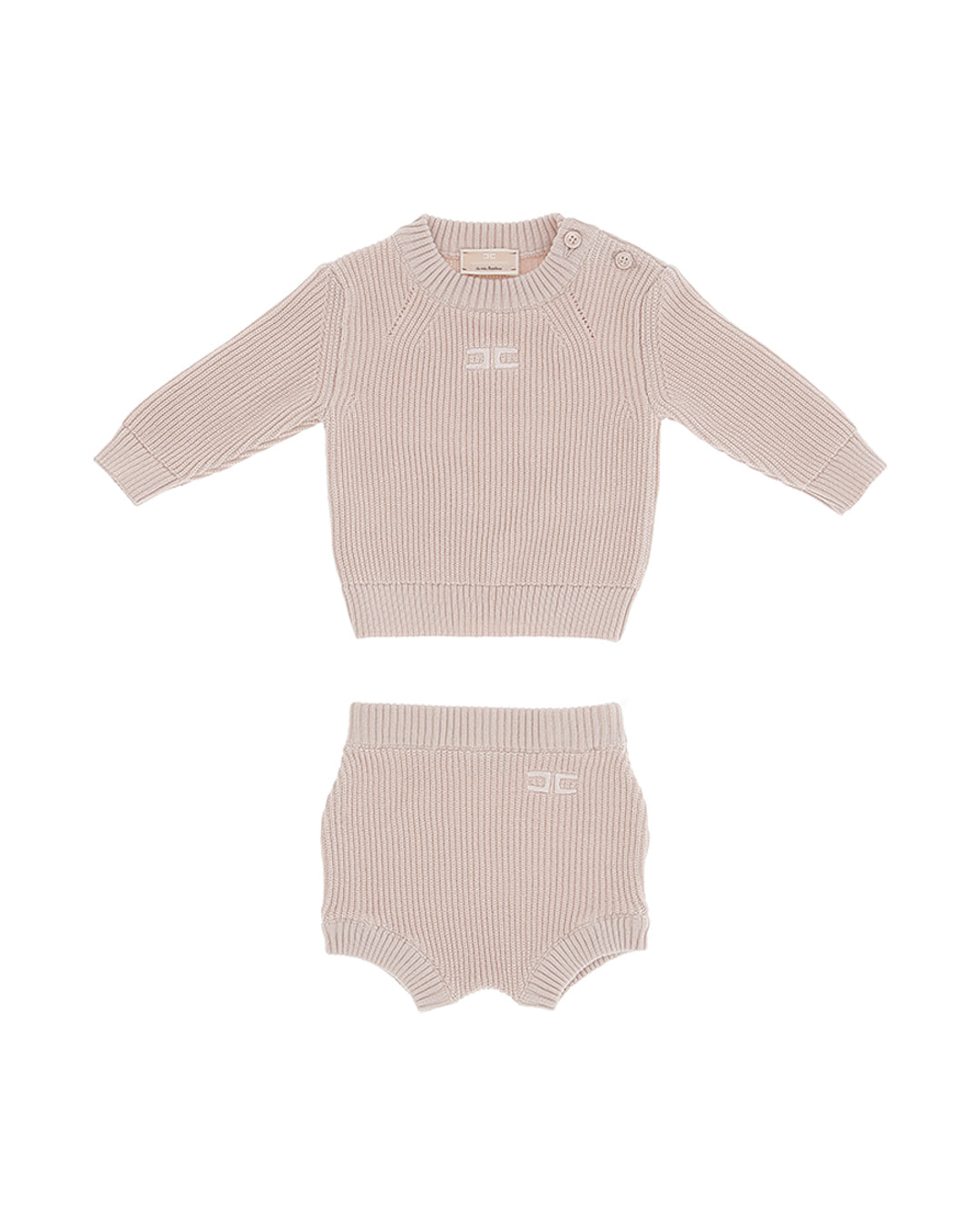 Elisabetta Franchi La Mia Bambina T-shirt con Culotta Rosa con Logo per Neonate