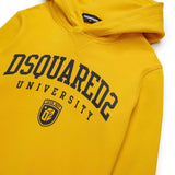 Dsquared2 Kids Felpa Gialla con Cappuccio con Stampa Logo per Bambini