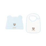 Moschino Kids Capello Celeste con Bavetta per Neonati