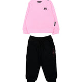 John Richmond Kids Tuta Rosa e Nero con Stampe per Neonate