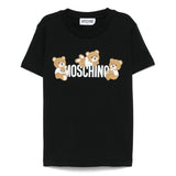 Moschino Kids T-Shirt Nera con Stampa Teddy per Bambini