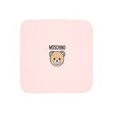 Moschino Kids Copertina Rosa in Cotone con Stampa Teddy Bear e Logo per Neonate