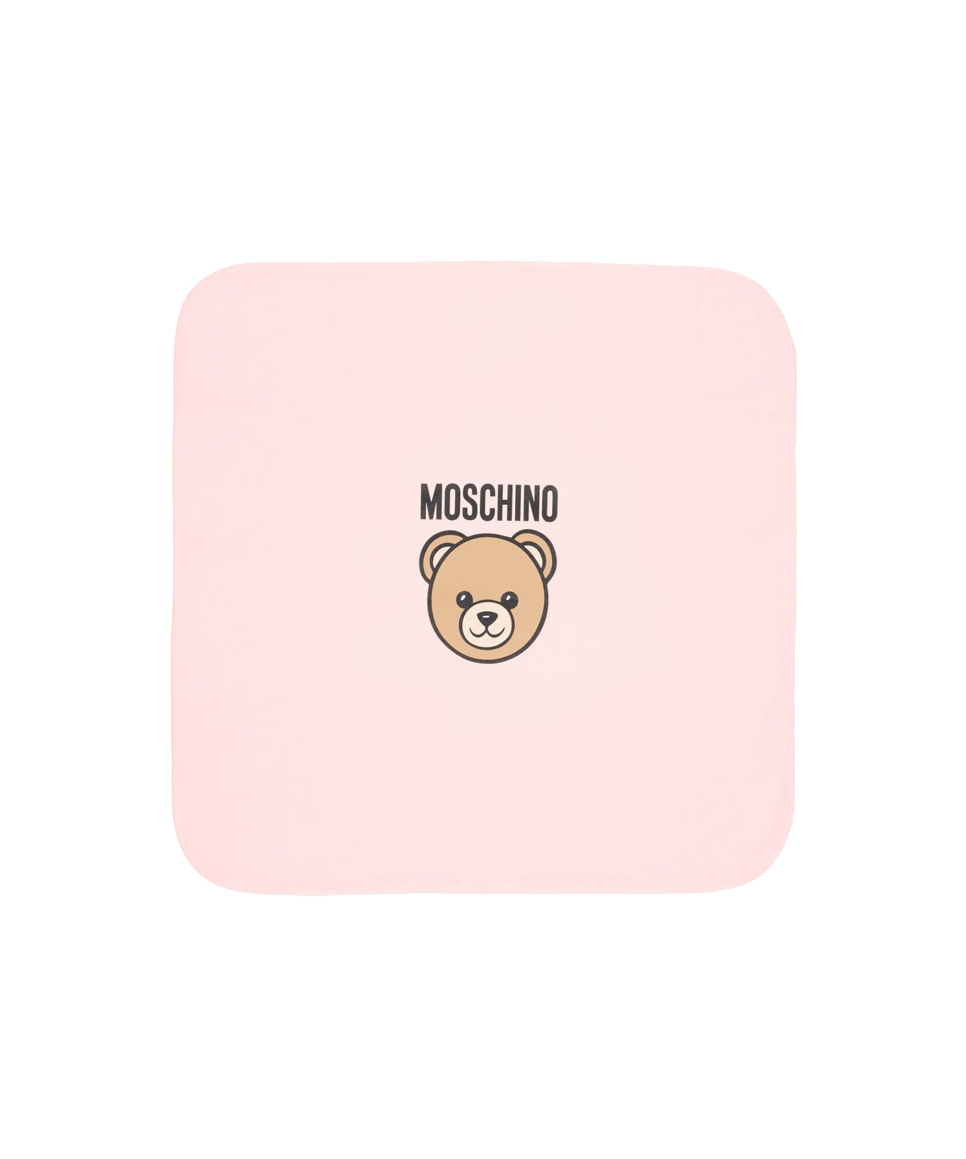 Moschino Kids Copertina Rosa in Cotone con Stampa Teddy Bear e Logo per Neonate