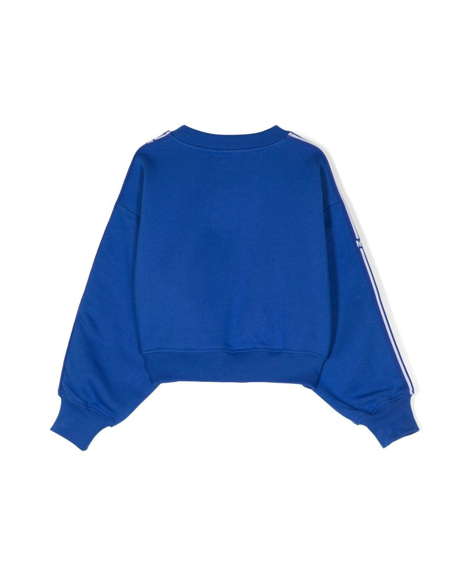 MSGM Kids Felpa Crop Royal con Logo per Bambine ( retro)