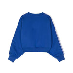 MSGM Kids Felpa Crop Royal con Logo per Bambine ( retro)