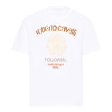 Roberto Cavalli Kids T-Shirt Bianco con Logo Unisex