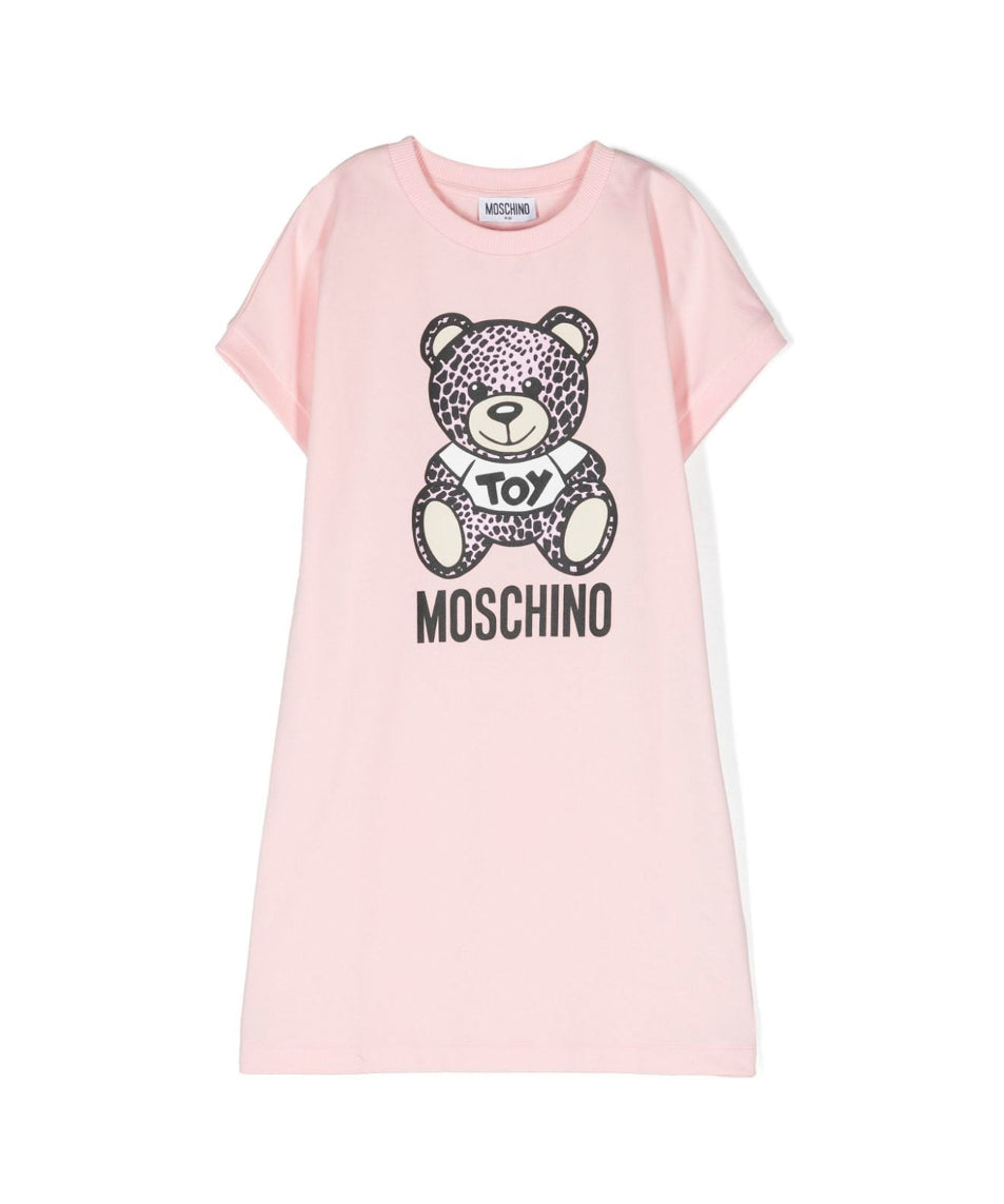 Moschino Kids Abito Rosa con Teddy Bear per Bambine